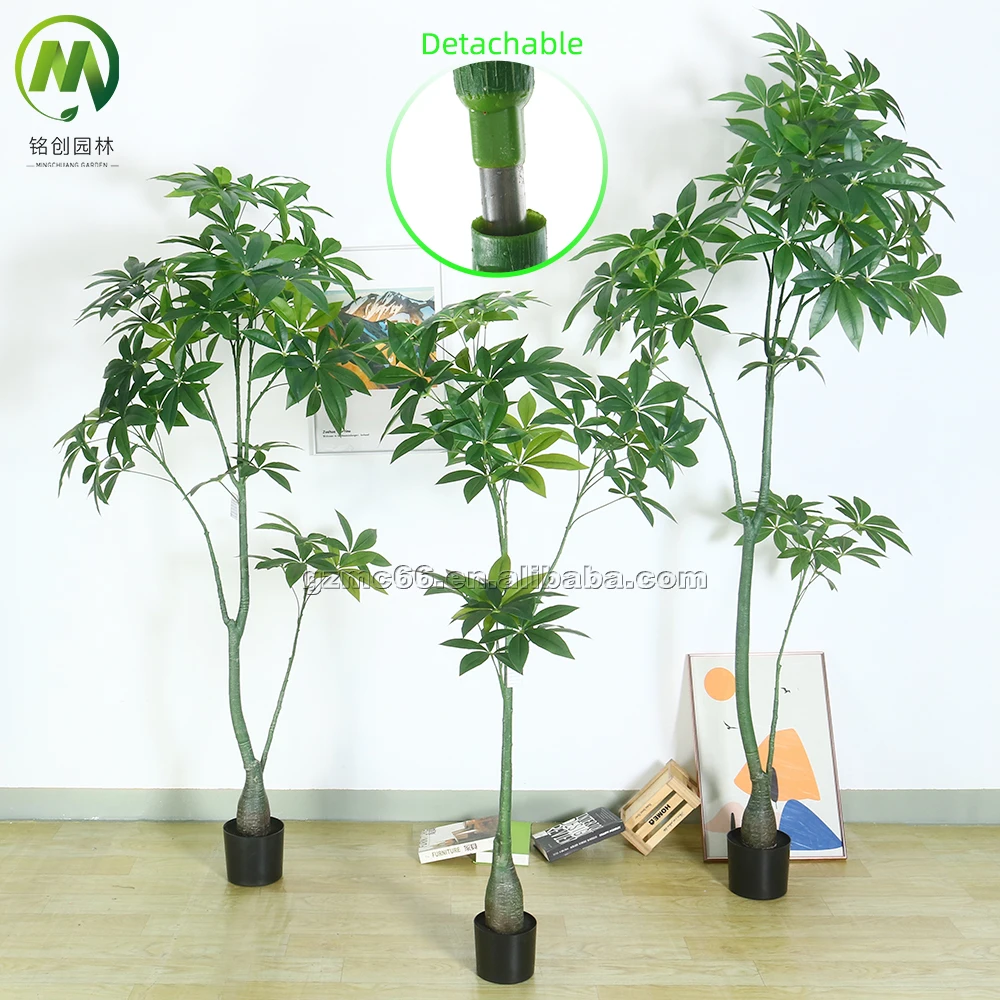 Wholesale Price Plastic Artificial Plant Bonsai Plants Artificial Money Tree Decorative Pachira Aquatica Tree Potted