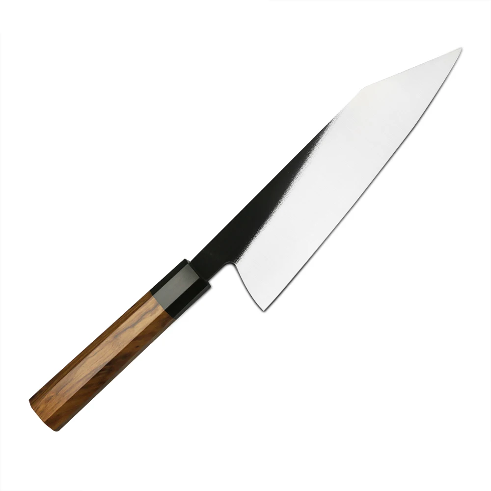 Восьмиугольный нож из оливкового дерева Korouch Finish Black Blade 440C Высокоуглеродистый нержавеющей стали Bunka