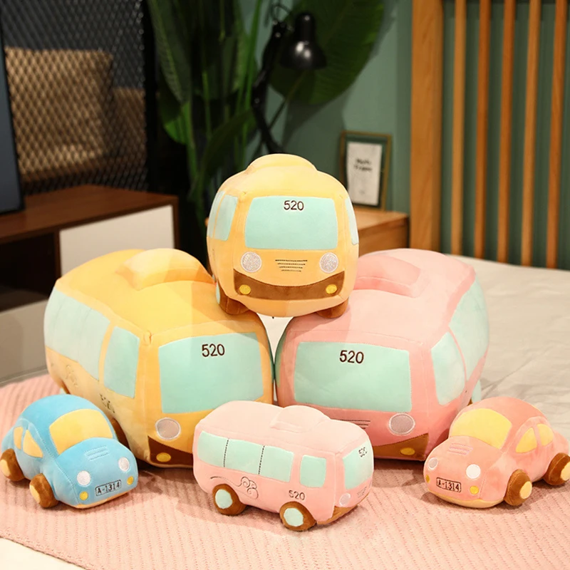 Custom Cheap Toys Soft Plush Bus Stuffed Toys Car