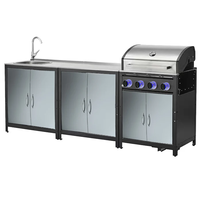 2021 New Modern Barbecue Kitchen Grill Stainless Steel 4 Burner Outdoor Bbq Gas Grill