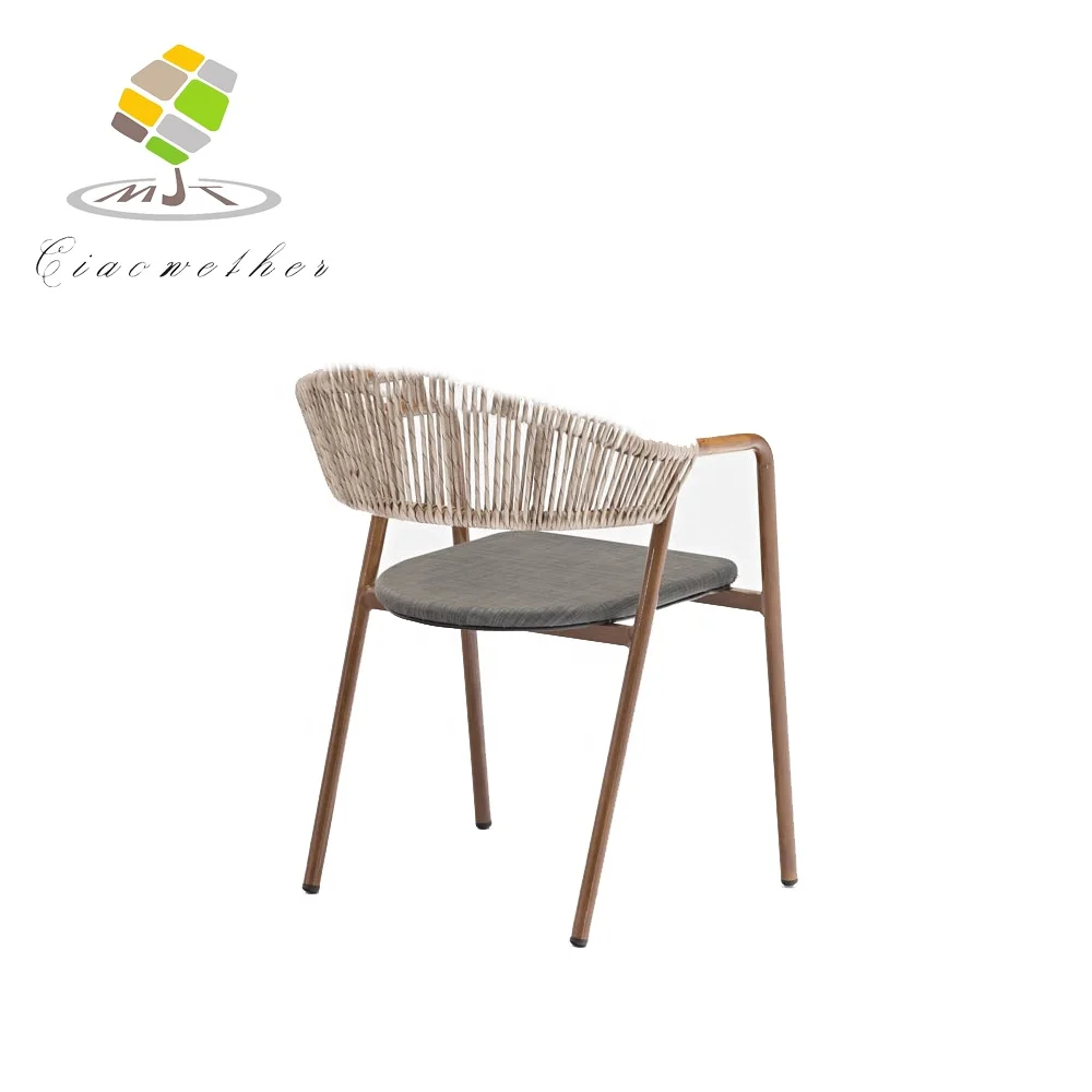 Недорогой садовый уличный Штабелируемый стул из ротанга полиэтилена для кафе ресторана плетеные обеденные стулья