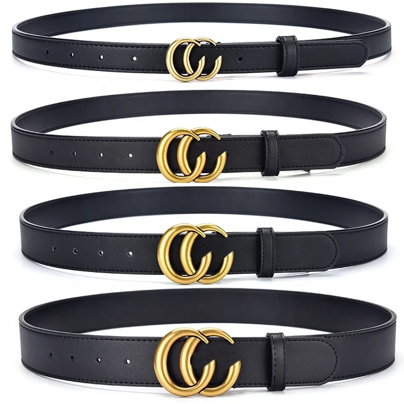Wholesale Fashion Female High Quality PU Leather Letter Fashion CC Buckle Belt for Lady Woman Waist Belt Designer Belt