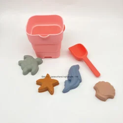 Silicone Folding Beach Bucket, Shovel Set, Can Match With Other Beach Toys