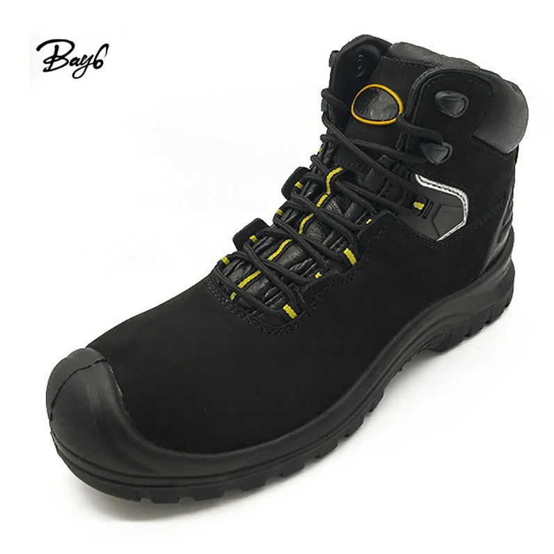 Split Black Top Nubuck High Heel Steel Toe Ventilate S3 Athletic Safety Shoes Work