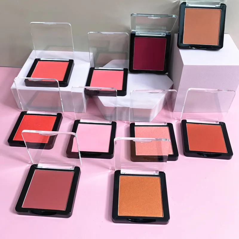 New Wholesale Make Your Own Brand Vegan Blush Pallets 12 Colors Makeup Powder Single Blush Palette Private Label