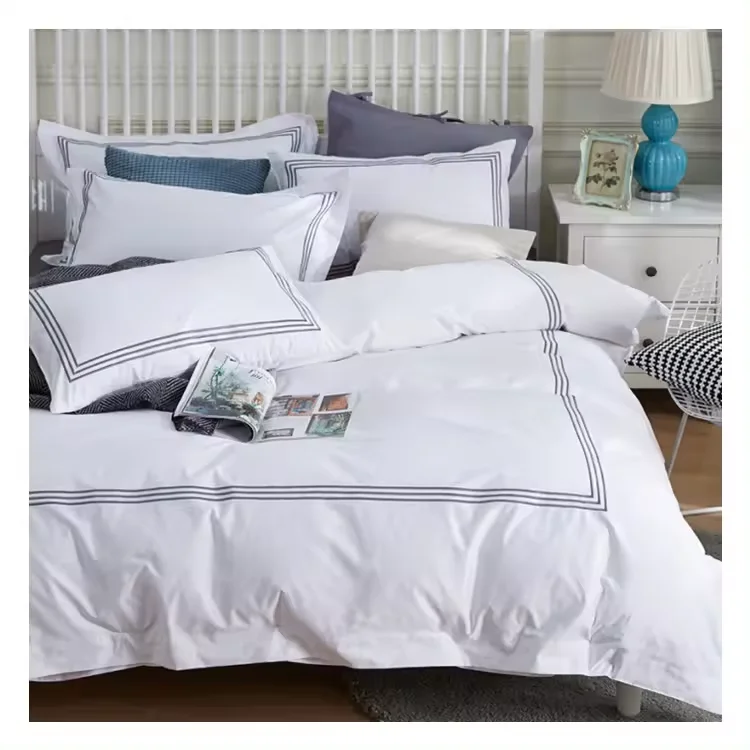 SANHOO New Design Wholesale Hotel 1000 Tc Twin Bedroom Sets Sheets Wholesale Customization White Bedding Set