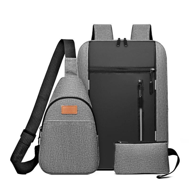 Cheap Fashion Travel 3 In 1 Backpack Set 14-Inch Laptop Bags  School Back Pack Set with USB charging