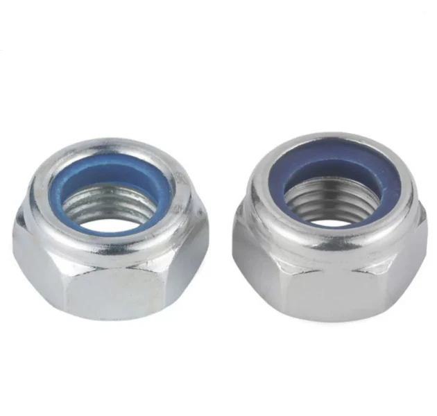 zinc plated steel/304 stainless steel nylon locknut anti-slip self-locking nut M3M4M5M6M8