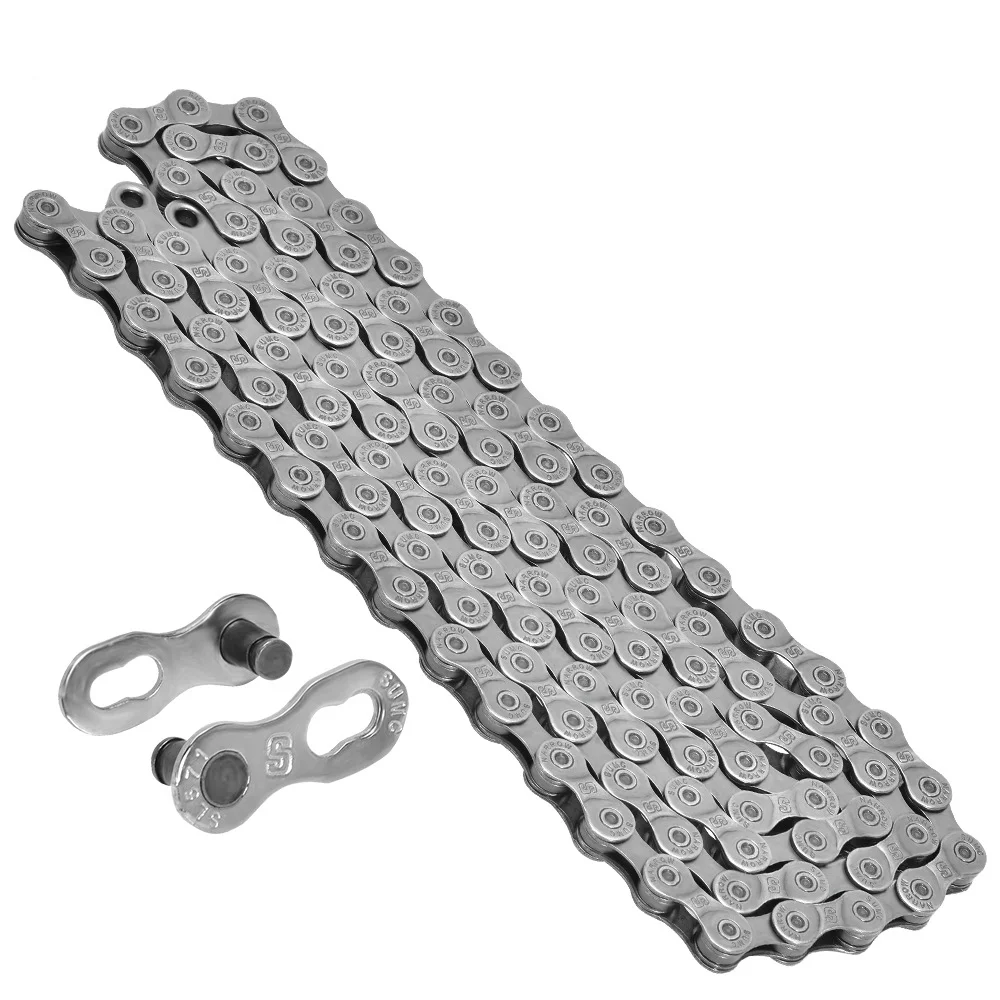 SUMC 7/8/9/10/11/12 скорости инструмент для демонтажа цепи велосипеда MTB дорожный велосипед Серебряная цепочка 116/126 ссылки прочие Запчасти велосипедов цепь с недостающим