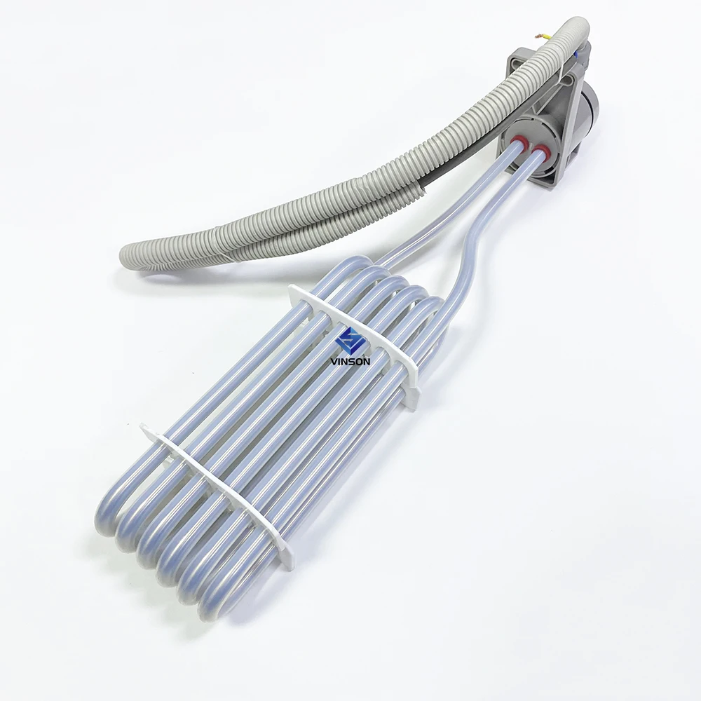 custom electric tubular PTFE coated corrosion resistant immersion heater for acid liquid tank
