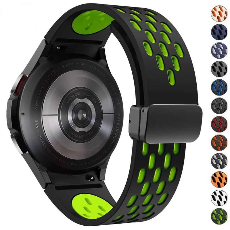 CAOWTAN Magnetic Strap for Samsung Galaxy Watch 6 5 4 40 44 Silicone Band for Galaxy Watch Classic 43 47 46mm 5Pro 45mm Bracelet