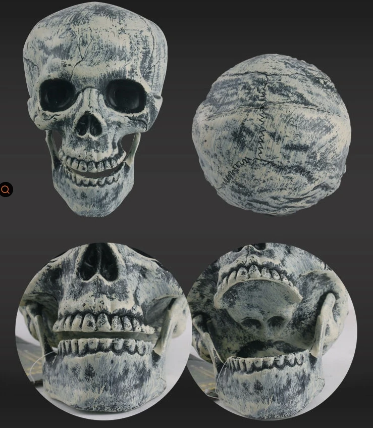 2024 Halloween Set Of 3 Scary Joint Skulls Adjustable Foldable Yard Stake For Halloween Decoration
