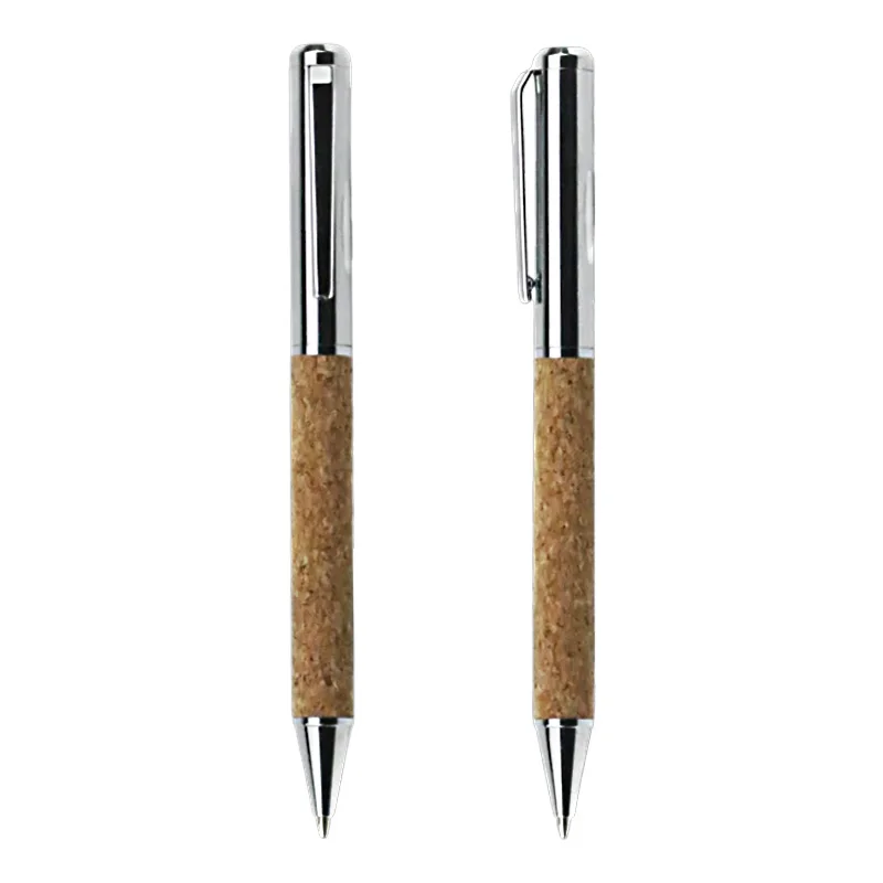 Promotional Pens Custom Logo Eco Hotel Metal Material Gift Ballpoint Pen with Cork Shell Gift items