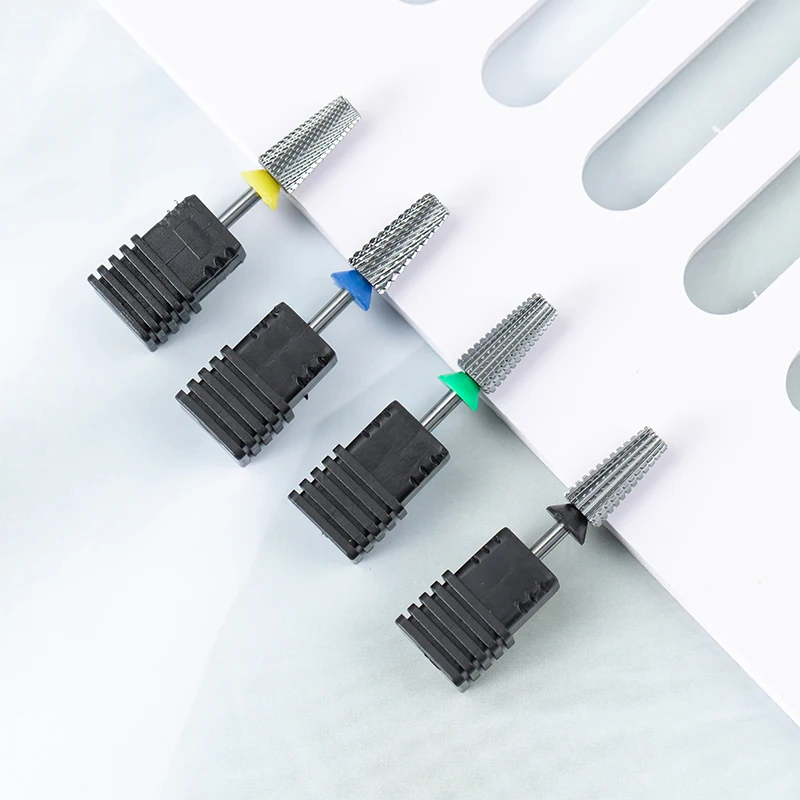 High Quality Wholesale Factory Price Round Shaped Nail Drill Bits Titanium Custom Logo Box Package XF Carbide Nail Bit