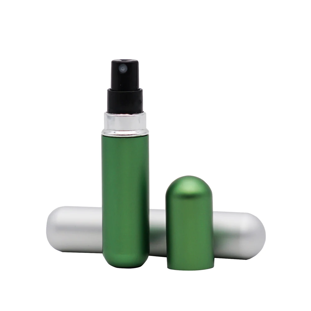 5ml Aluminum Green Perfume Atomizer Refillable Color Custom Perfume Atomizer Accept Logo Custom