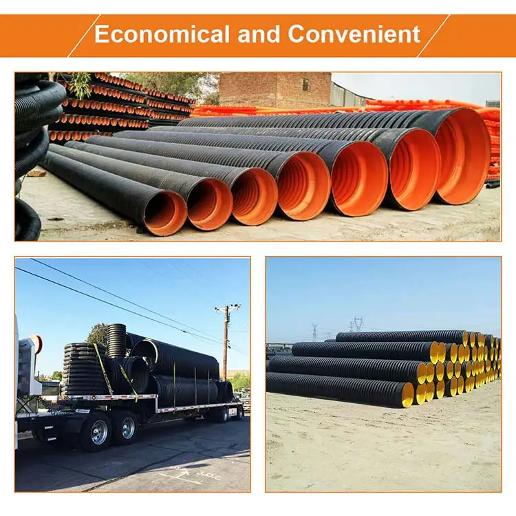 Большой Dn600 черный Hdpe 10 футов Диаметр пластиковая дренажная труба цены 18 12 дюймов гофрированная от производителя