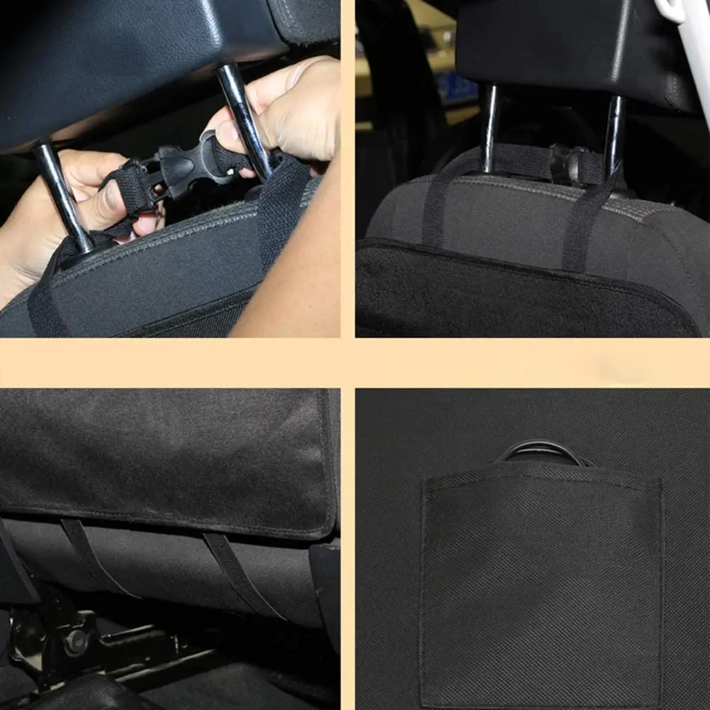 KUYUE Oxford Car Hanging Bag Car Backseat Organizer Oxford Seat Pocket Protector Storage Bag with Tissue Holder Storage Baskets