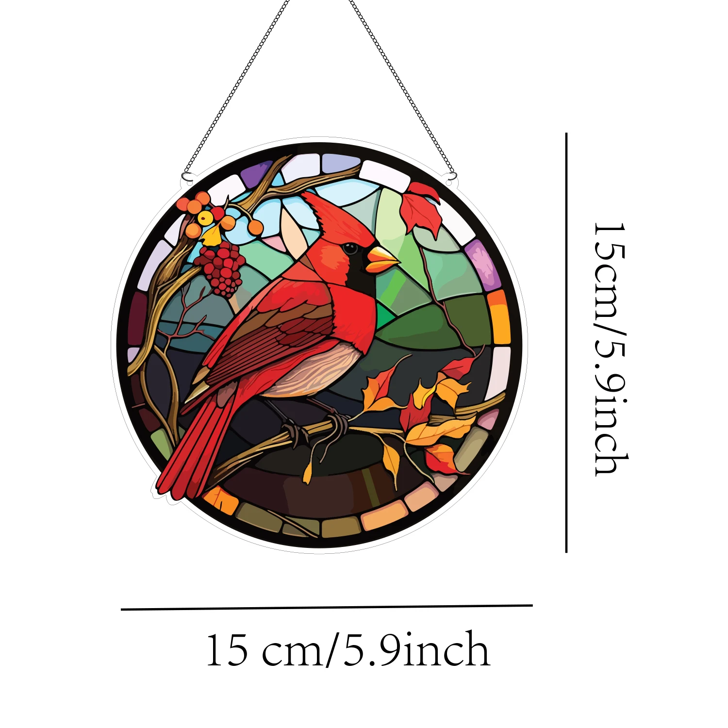 TLB Acrylic Red Bird Round Sheet Door and Window Hanging Wall Outdoor Decorations Transparent Art Deco Birthday Customized Logo