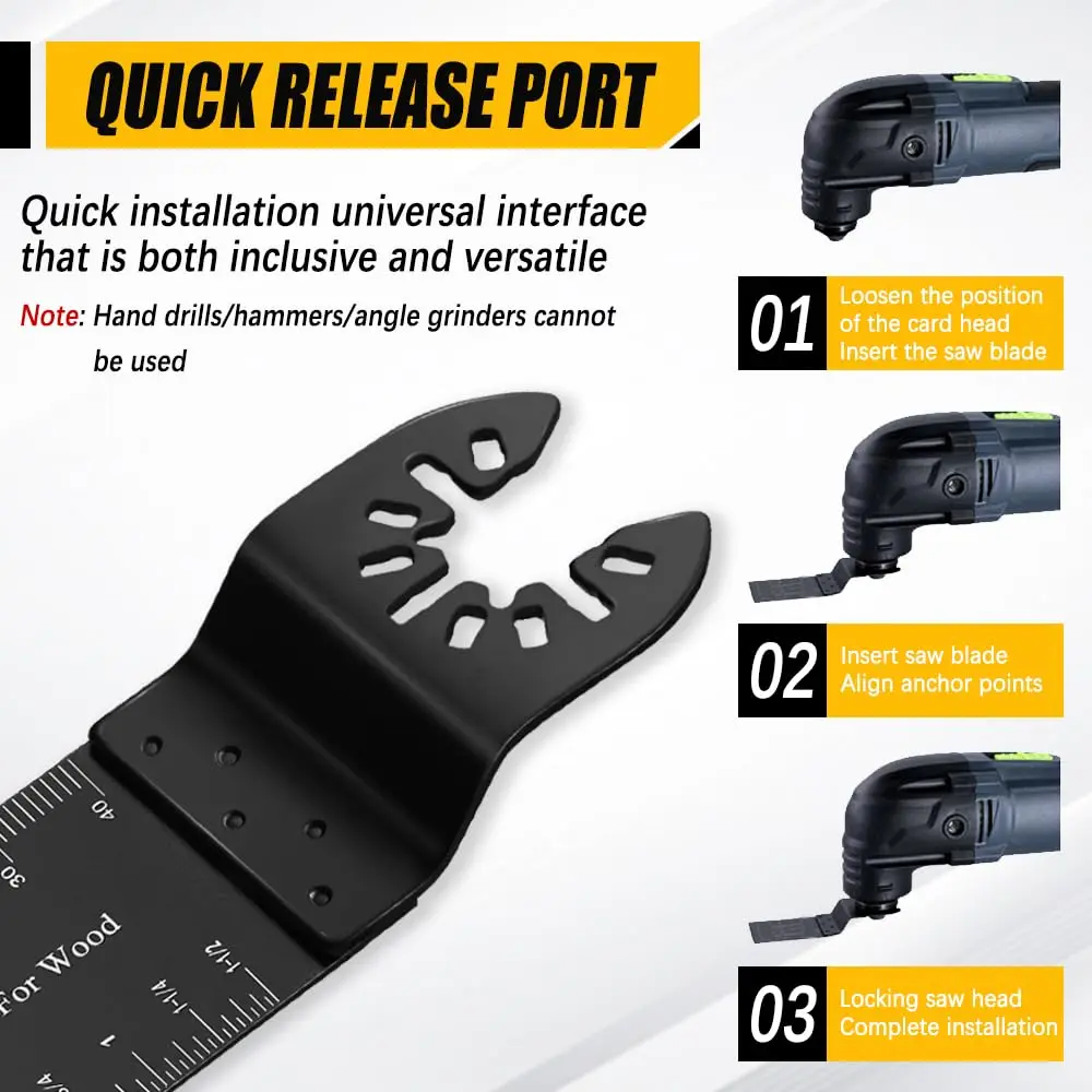 PEXMIENTAS 34mm HCS Universal Quick Release Wood Plastic Oscillating Multitool Saw Blades