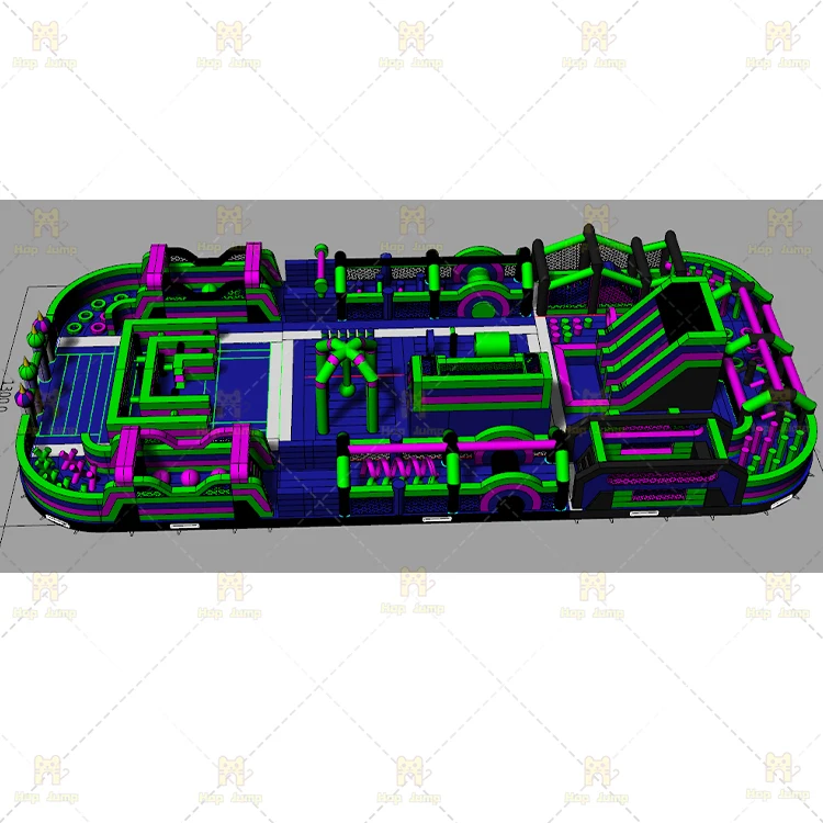 direct factory 14*30m giant inflatable indoor outdoor theme park for sale funcity playgrounds big project