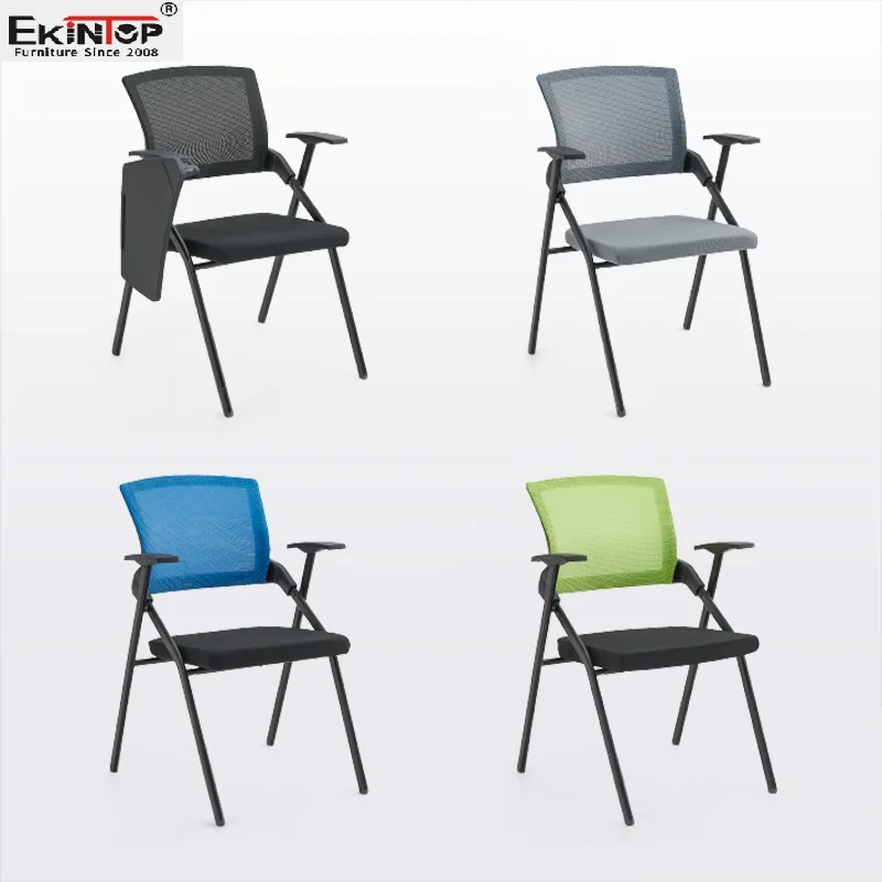 Heavy Duty Electroplating Metal Training Chair University College Mesh Office Lecture Meeting Training Chair with Writing Tablet