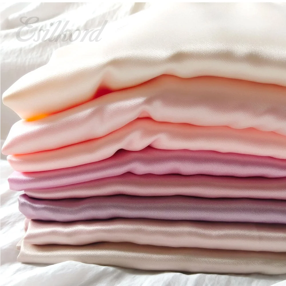 2024 New Arrival OEKO TEX Manufacturer Direct Silk Fabrics Custom 19mm 114cm 6A Grade Organic Mulberry Charmeuse Silk Fabric