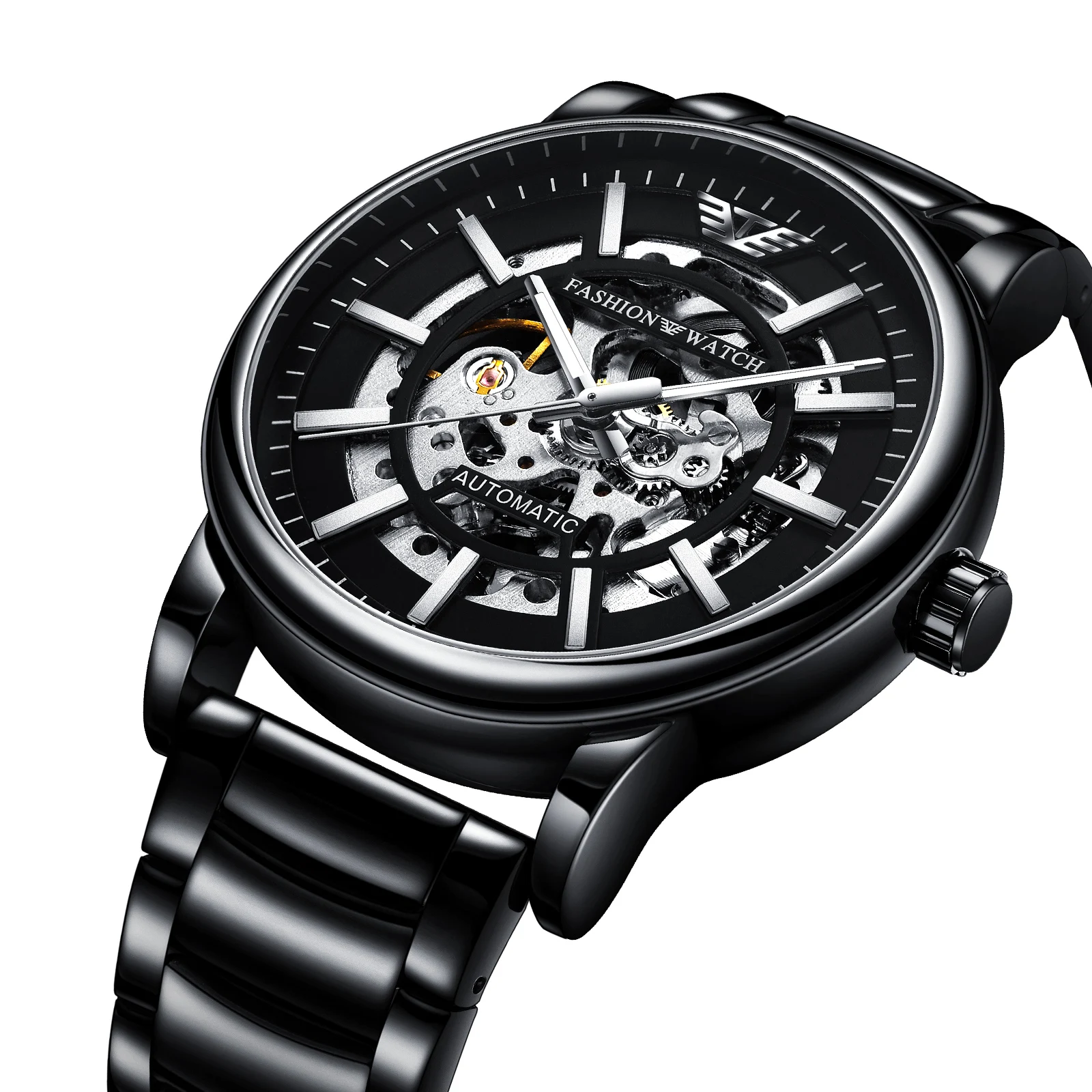 Wholesale Multifunction Mens Watches Automatic Fashion Luminous Waterproof Mechanical Skeleton Watch 8386