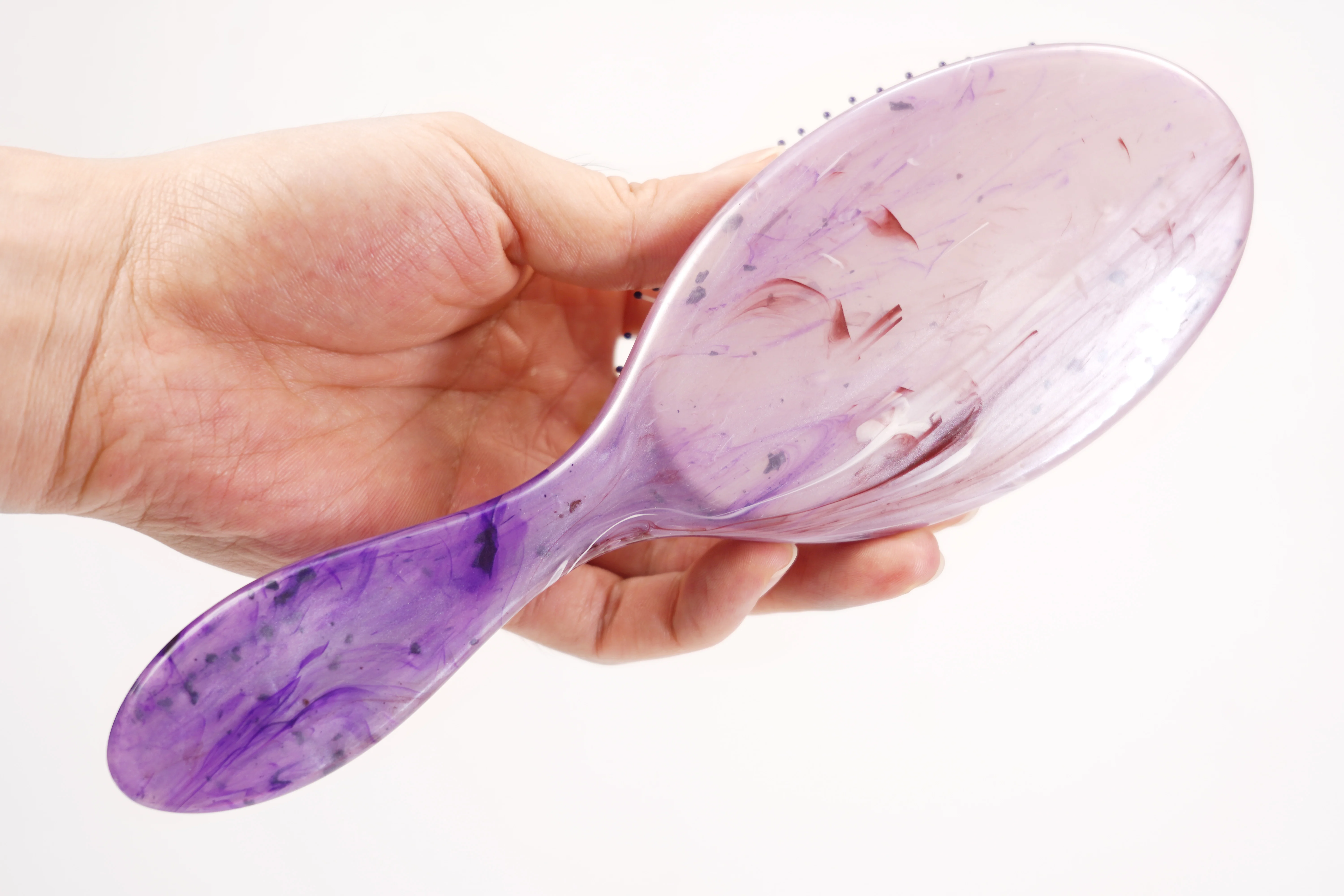 Hair Massage Comb Nylon Bristles Hairbrush Paddle Oval Hairbrushes for Women New Process Sulfur Cloud Powder