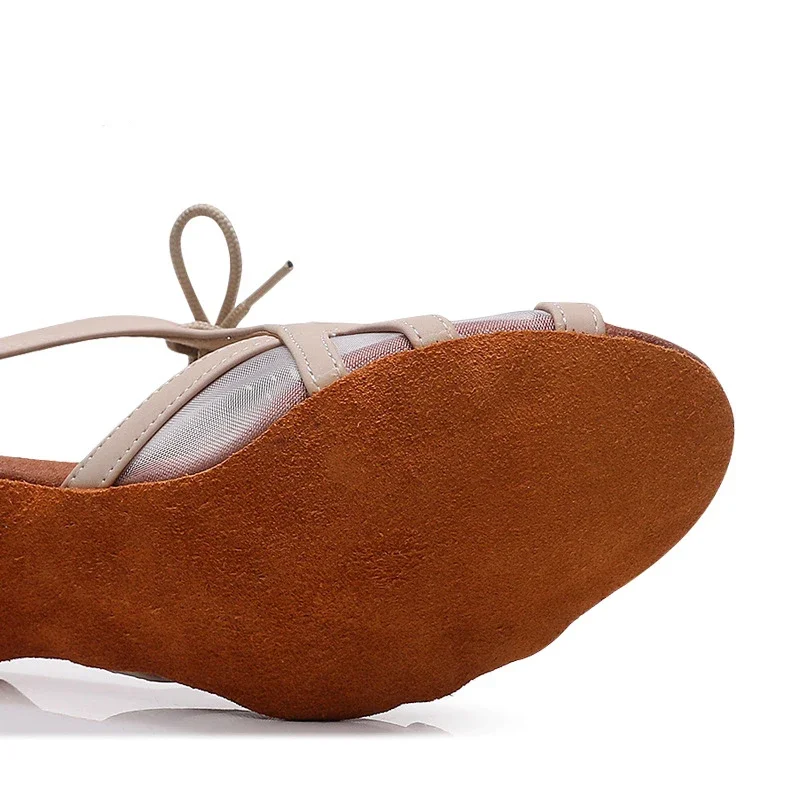 Mesh High Heels Latin Women Dance Shoes Jazz Sandals 2024 Summer Sexy Girls Indoor Stage Performance Soft Soled Customize Shoes