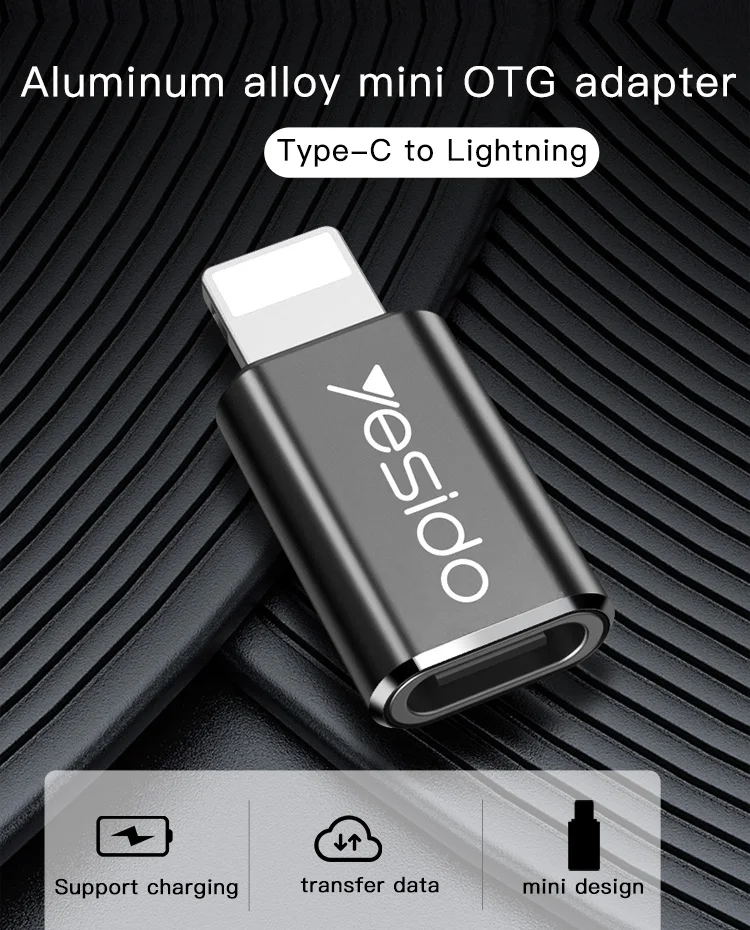 Адаптер для передачи данных YESIDO iPhone с использованием переходника lightning на USB type C