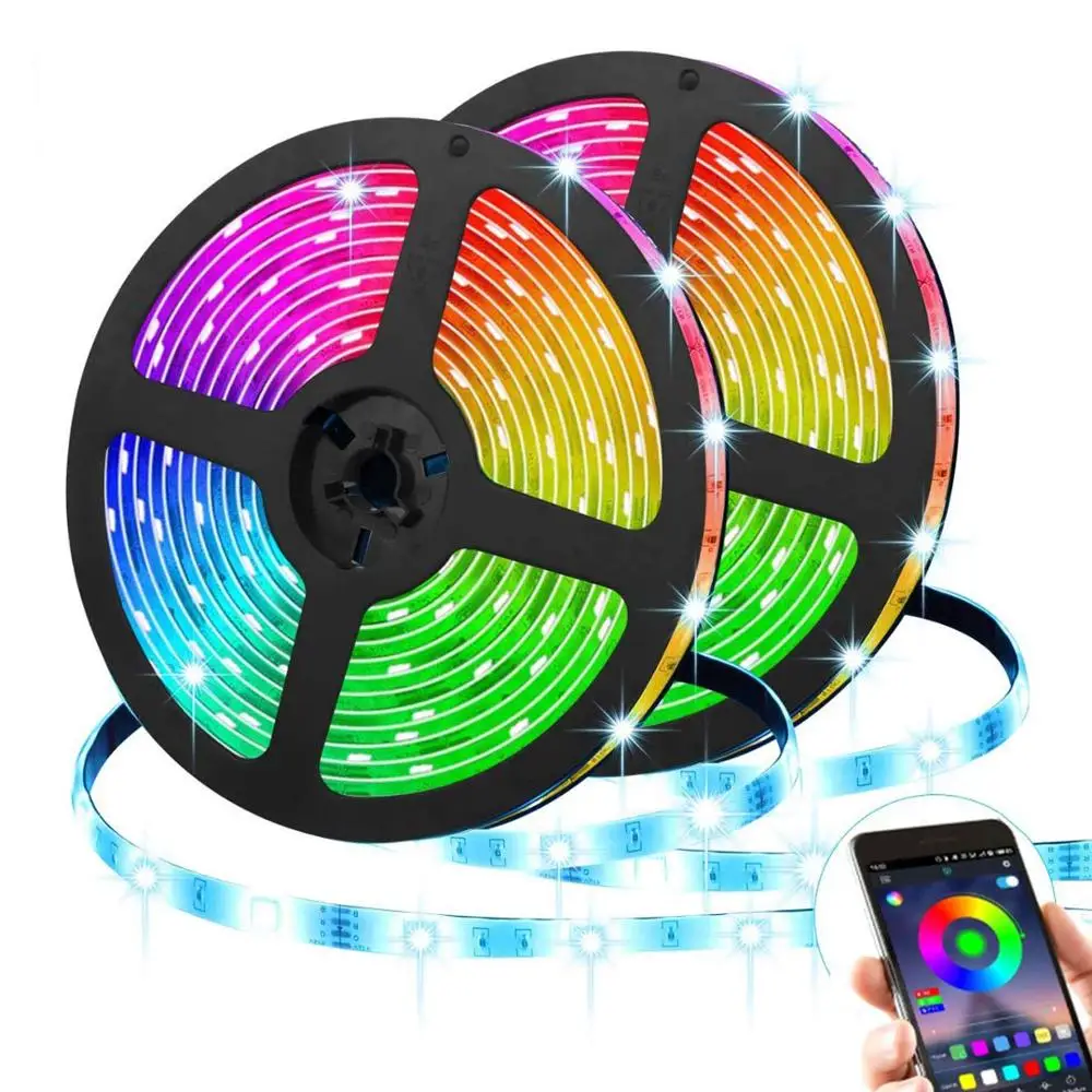 
Alexa Smart Wifi Led Light Strip Multicolor Waterproof IP65 Strip Light Wireless Smart Phone Controlled 