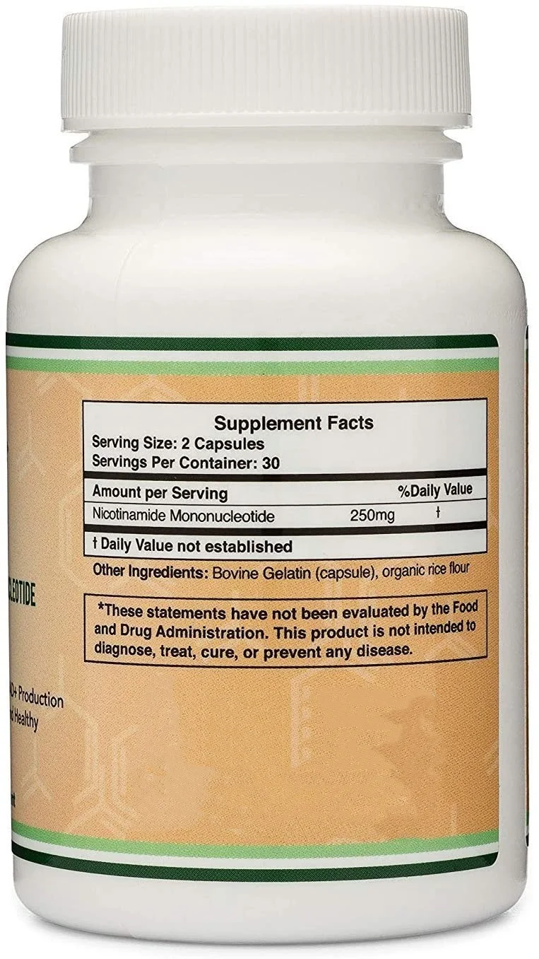 
hot sell NMN capsule powder Form 500mg Per Serving to Boost NAD+ Levels Like Riboside for Anti Aging by Double Wood Supplements 