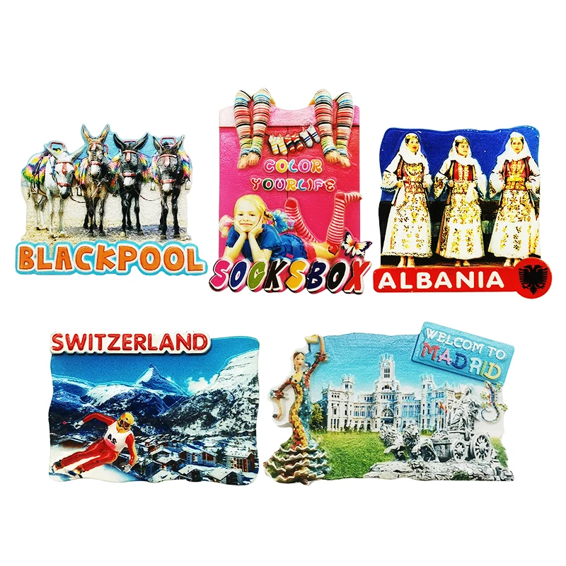 Personalized Customized Logo 3D Design Blank Sublimation Souvenir Resin Fridge Magnet