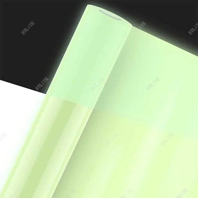 1.24m*45.7m Luminescent Material PVC Printable Hot Sale 4 hours Self Adhesive Night Glow in the Dark Film Sticker