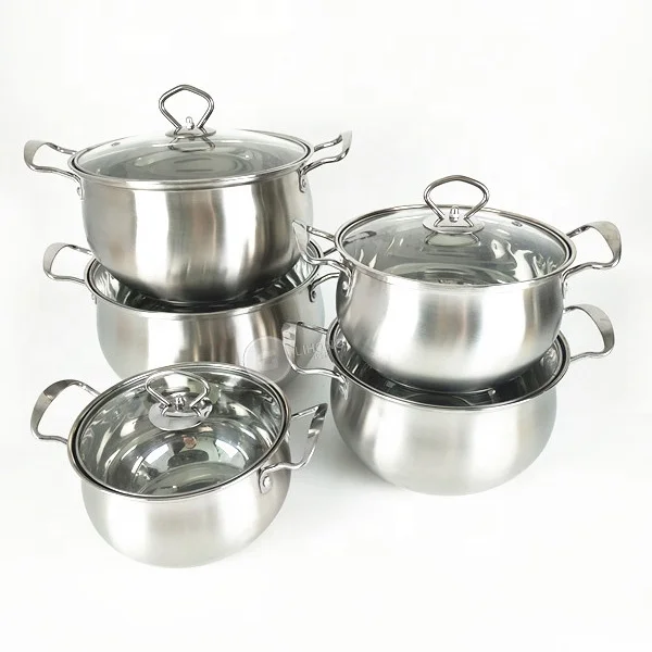 Кастрюля из нержавеющей стали с крышкой 16/20/22/24 см