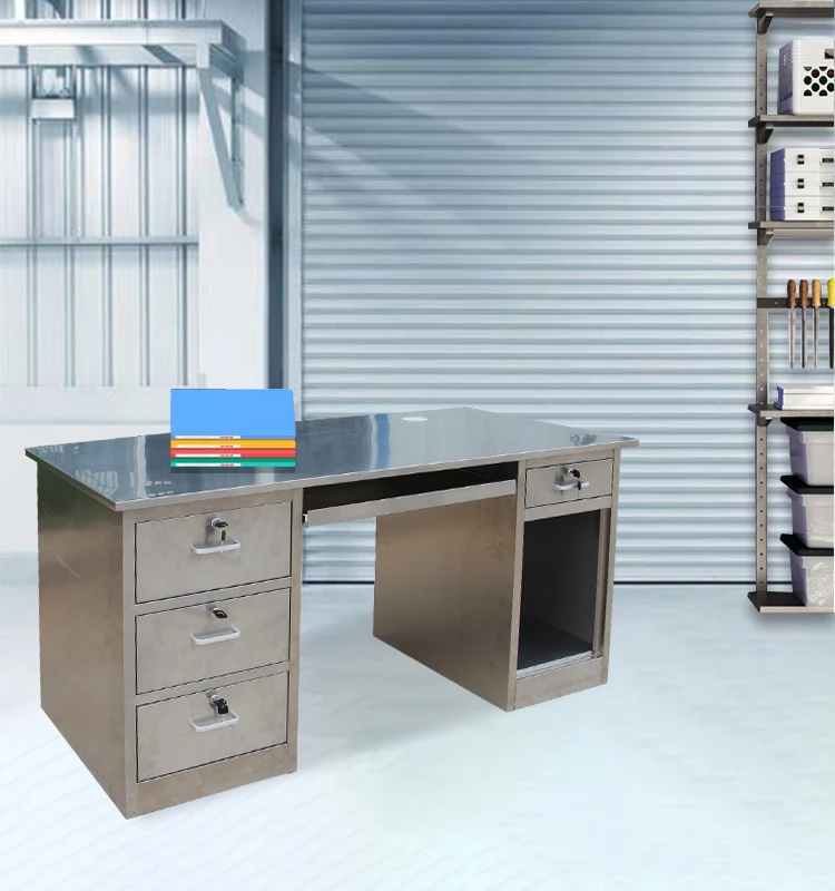 Four Drawers Laboratory Computer Stainless Steel Desk