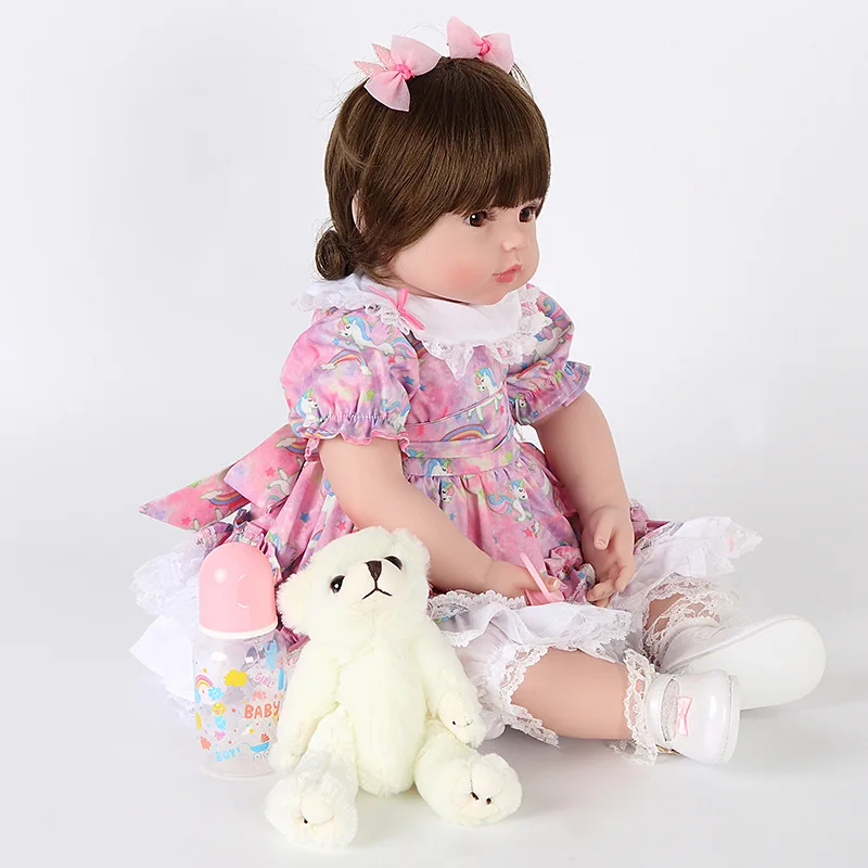 Style 23 Inch Reborn Baby Doll Soft Silicone Touch Real Cosplay Gray Rat Boy with Rooted Mohair Baby Doll New Desi