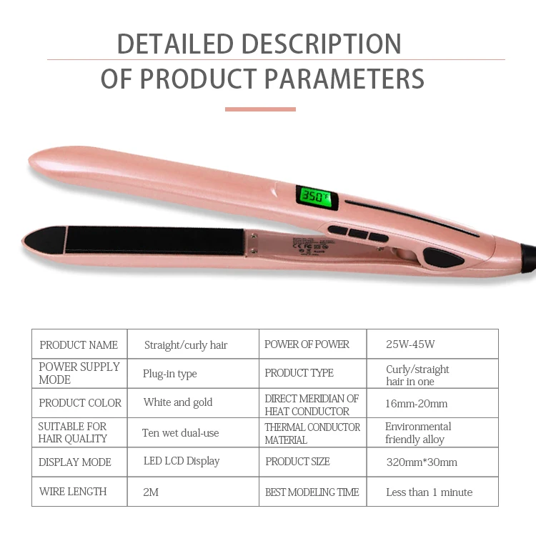 450F  Flat Irons Titanium Plates 2 in 1  Straightening Curling Iron Hair Straightener Customs Flat Iron