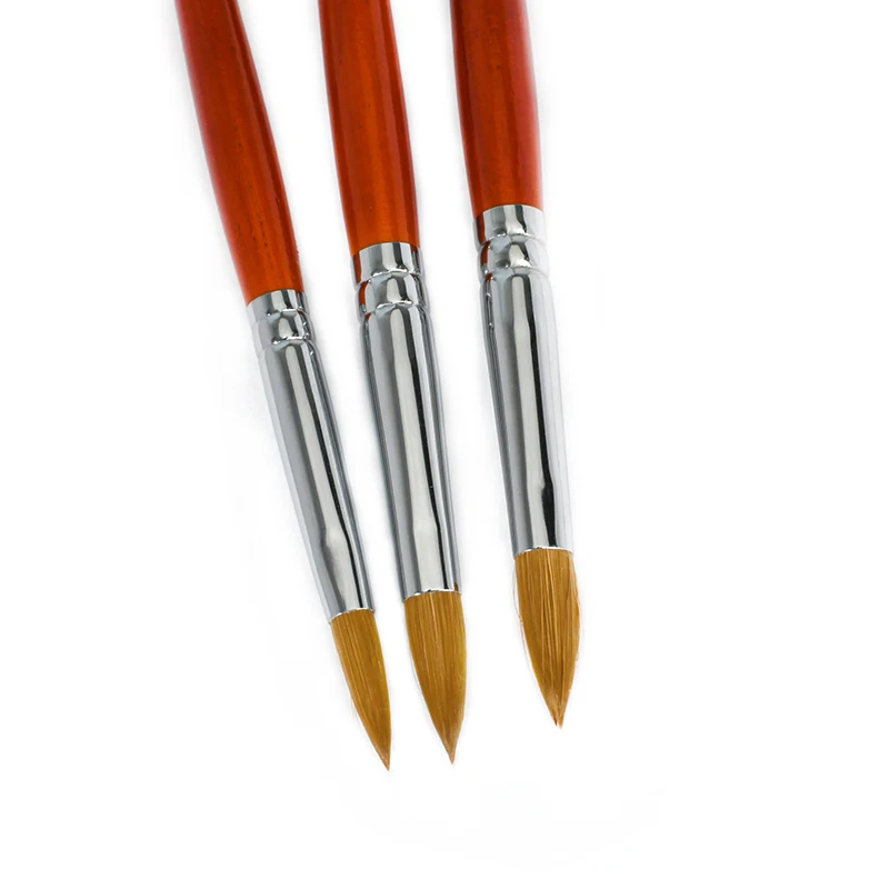 Popular Nail Art Brush Sable Acrylic Nail Brush Professional Red Wood Brush Painting Carving Tools Nails Art Gel pen
