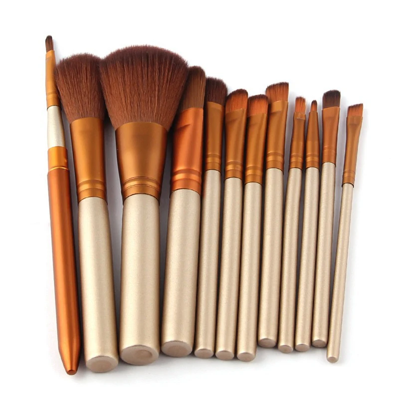 New 12 Pcs Iron Box Makeup Brush Set Eye Shadow Lip And Eye Makeup Brush Contouring Brush Loose Paint Portable Beauty Tools