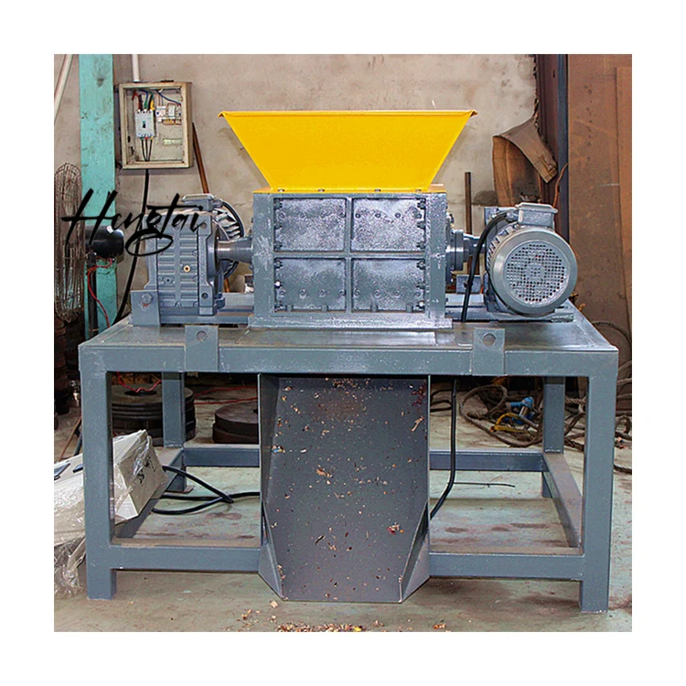 Bag Crushing Grinding Crusher Double Shaft Waste Tire Rubber Plastic Metal Scraps Shredder Cutting Machine