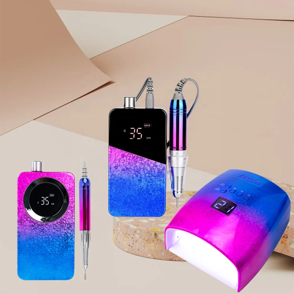 2023 New Arrival 96w Wireless/cordless Battery Rechargeable UV Led Nail Lamp Cordless Electronic Electric Nail Drill Manicure