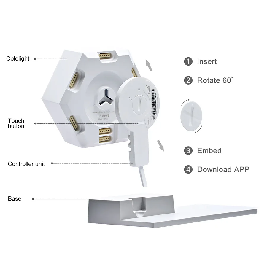  Led Wi-Fi приложение Smart Control USB quantumhoneycomb шестиугольник настенный светильник для гостиной спальни кабинета столовой настенная Подвесная