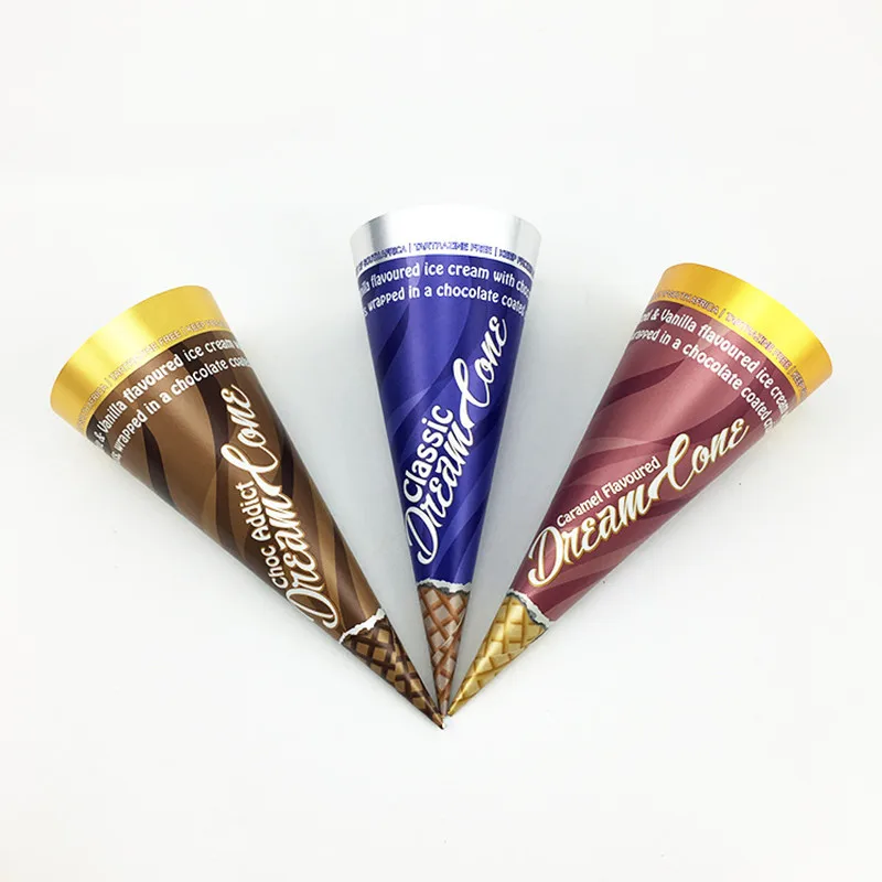 ice cream food packaging cone sleeves ice cream cone sleeve Custom disposable cone paper cup