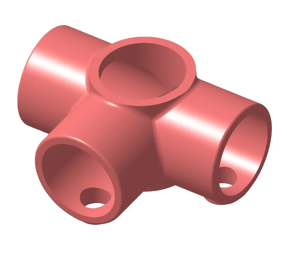 4 ways connector pipe mounting fittings high precision casting stainless steel  cast iron industry machining parts