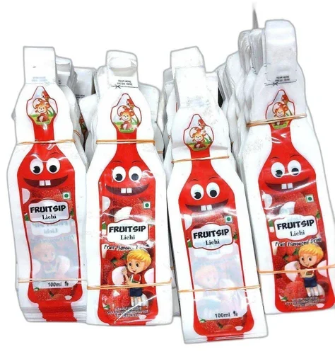 Custom Printed Hdpe 50ml 100ml Heat Seal Plastic Packaging Stand Up Bottle Shape Beverage Pouch For Mango Orange Lemon Juice