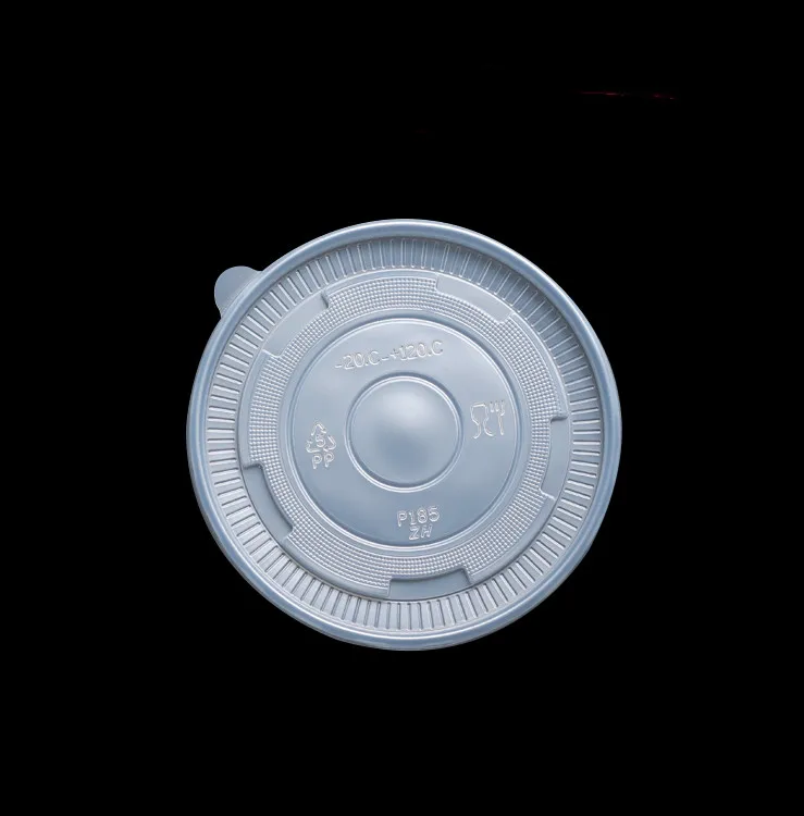 food grade disposable PP/OPS lid with compartment divided inner plate for take away food packing kraft paper bowl