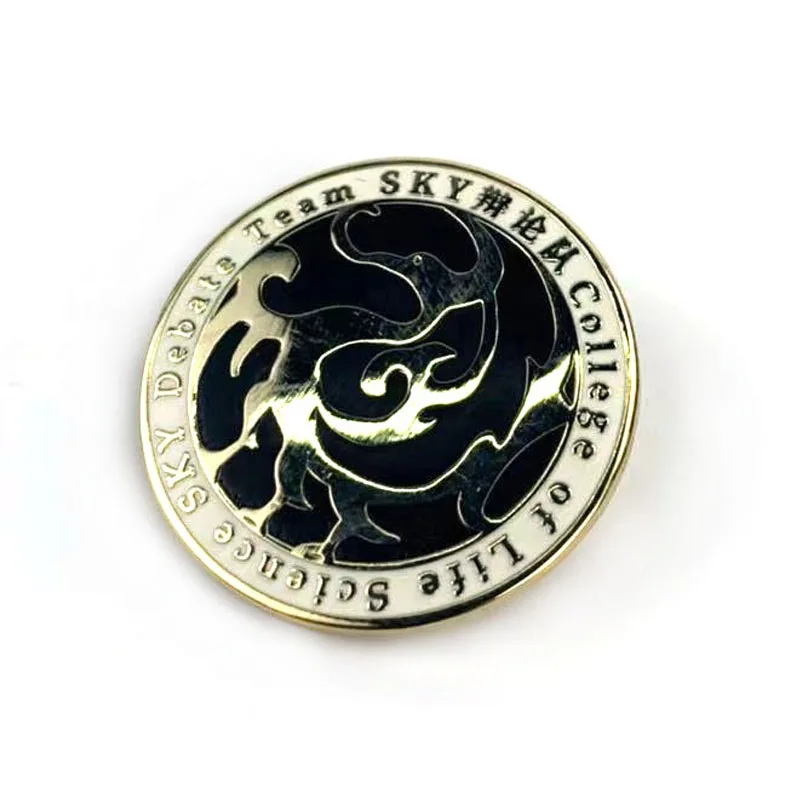 Custom Lapel Pins Enamel Offset Print School Badges Circle Metal Brooch Pin Badge