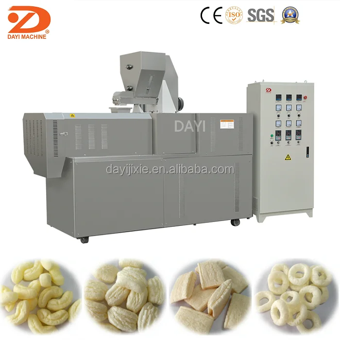 korean corn tube sticks puffing rice snack making machine puffed snack packing cutting machine