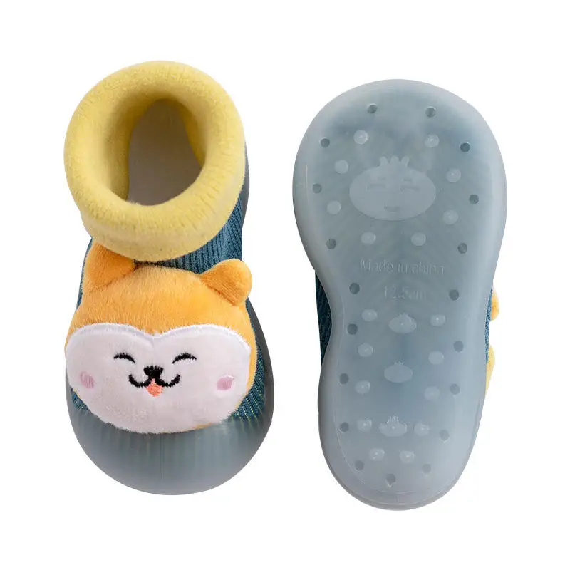 Pink Little Dragon Walking Shoes Preschool Soft Sole Anti slip Socks Cute Thickened Floor Socks